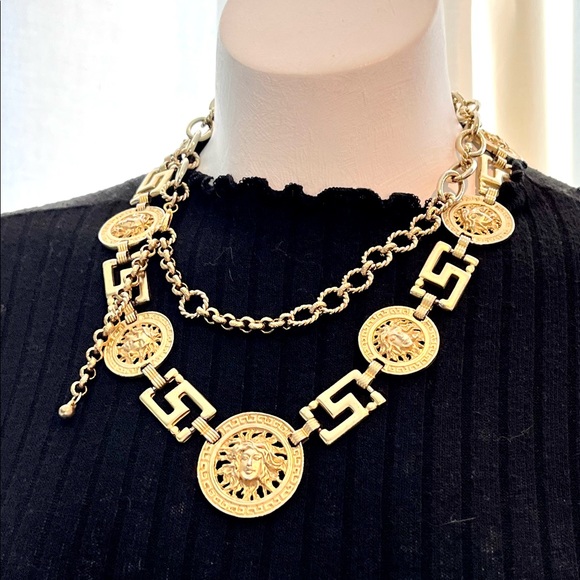 Versace Accessories - Vintage Versace Medusa Gold-Tone Chain Belt/Necklace